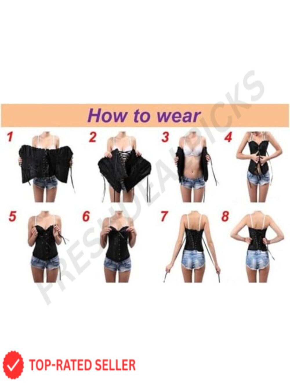 Satin Lace Push Up Bustier Corset Bodysuit XS-6XL - Picture 6 of 6